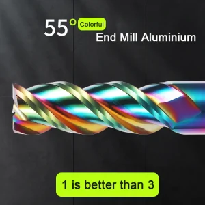 Colorful End Mill Aluminium HRC55 3F Milling Cutter Acrylic Wood Copper Plastic Cutting Tool CNC Maching Milling Tools Endmils