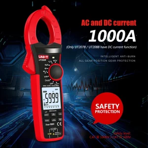 UNI-T 1000A True RMS Digital Clamp Meter 1000V AC DC Voltmeter Pliers Ammeter UT206B UT207B UT208B Inrush Current LPF ACV Test