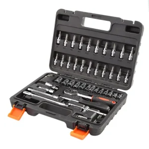 46pcs Socket Set Car Repair Tool Ratchet Spanner Wrench Set Pawl Socket Spanner Screwdriver Professional Metalworking Tool Kit