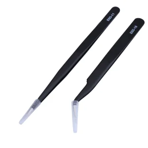 2pcs/lot Anti-static Precision Tweezers Set Pinzas Pincet Stainless Steel ESD Tweezer Electronics Repair Tools