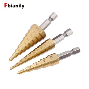 HSS 3-12mm 4-12mm 4-20mm HSS Straight Groove Step Drill Bit Titanium Coated Wood Metal Hole Cutter Core Drilling Tools Set