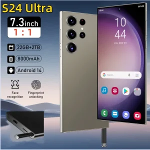 S24 Ultra Mobile Phones 7.3 HD Screen SmartPhone Original 22GB+2TB 4G 5G Dual Sim Celulares Android Unlocked 8000mAh Cell Phone