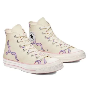 Converse 1970s Chuck Taylor All Star anti slip and wear-resistant high top canvas shoes for both men and women, flame purple