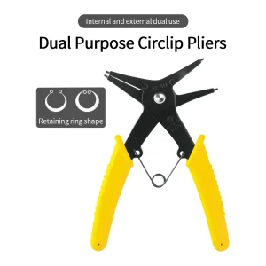 2 in 1 Snap Ring Plier 4Way Type Circlip Pliers Multifunctional Hand Tool Inner Card Outer Retaining Ring Pliers Car Repair Tool