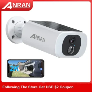 ANRAN 2K Solar Security Camera C3 Outdoor Wireless Solar WIFI Camera Battery Camera Floodlight Color Night Vision Can’t Add NVR