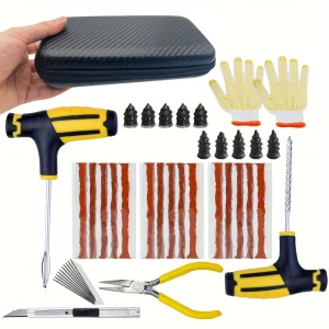 Car Tire Repair Kit Puncture Plug Tools Tyre Puncture Emergency for Tire Strips Stirring Glue Repair Tool Kit