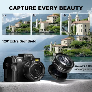 2024 New G-Anica Digital Photography Camera 4K Wireless Network Camera Retro Vlog Recorder YouTube 48MP Camera 3 “Flip Screen