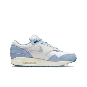 Nike Air Max 1 Blueprint Men Women Running Shoes Retro Sports Two Suede Leather Anti-slip Wear Lightweight Low-top White Blue