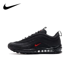 Original Nike Air Max 97 Black Bullet Men’s and Women’s Running Shoes Breathable Sports Unisex Black White Sneakers AR4259-001