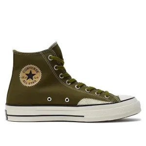 Converse 1970s vintage handkerchief pattern anti slip high top canvas shoes for both men and women in green and white