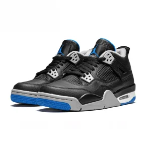 Original Nike Air Jordan 4 Retro Retro Union Off Noir Blue Red Thunder Basketball Shoes Black and Red Men’s Shoes Man Sneakers