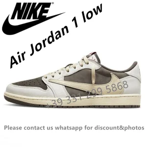 Nike-Air Jordan Retro 1 One AJ1 Low Shadow Blue TS Reverse Mocha Women Men half price aot Sports Sneakers Basketball Shoes V3