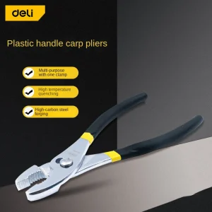 Deli 6″ 8″ 10″Carp Pliers Slip Joint Plier 2nd Gear Adjustable Automobile Repair Tool Big Mouth Fish Tail Pliers Slipper Pliers