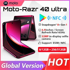 Motorola Moto Razr 40 Ultra Global version 5G SmartPhone Snapdragon8+Gen1 Folding Screen 6.9” SmartPhone 3800mAh 30W NFC OTA