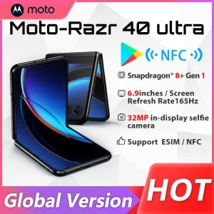 Global version Motorola Moto Razr 40 Ultra 5G SmartPhone Snapdragon8+Gen1 Folding Screen 6.9” SmartPhone 3800mAh 30W NFC OTA