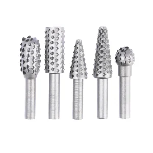 5pcs Steel Rotary Rasp File 1/4″ Shank Rotary Craft Files Rasp Burrs Wood Bits Grinding Power Woodworking Hand Tool