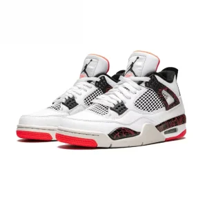 Original Air Jordan 4 Retro Bred Bull Anti-Slip Wear-resistant Retro Basketball Shoes Black and Red Men’s Shoes Man Sneakers