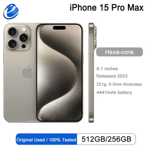 2023 Original Apple iPhone 15 Pro MAX 8GB RAM 256GB/512GB/1TB ROM A17 Pro Bionic Chip 6.7” 120Hz Super Retina XDR Display NFC