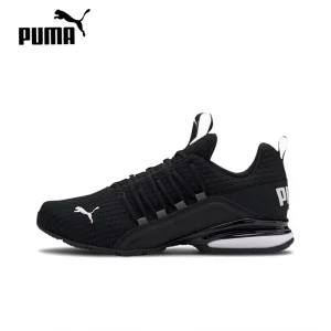 Original Puma Axelion block Men’s Running Shoes Classic Non-Slip Lightweight Low-Top Shock Absorption Black Sneakers 193148-01