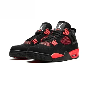 Original Nike Air Jordan 4 Retro Retro Union Off Noir Blue Red Thunder Basketball Shoes Black and Red Men’s Shoes Man Sneakers