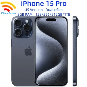 Unlocked iPhone 15 Pro 128/256/512GB 1TB ROM Dual eSIM 8GB RAM 6.1″ Original Super Retina OLED Face ID NFC A16 15Pro 5G Phone