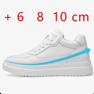 Genuine Leather Heightening Elevator Shoes Height Increase Shoe Men Insole 6 8 10CM Men‘s Sneakers Sport zapatos para hombre