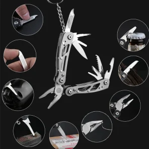 Portable Pocket Multitool 420 Stainless Steel Multitool Pliers Knife Screwdriver for Outdoor Survival Camping Hunting and Hiking