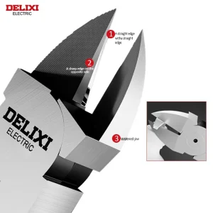 DELIXI ELECTRIC Wire Pliers，Sharp Large Opening Diagonal Pliers Needle Nose Pliers，for Cutting，Twisting and Clamping MetalWires