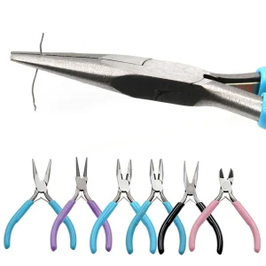 Jewelry Accessories Repair Making Kit Cutting/Bending Copper Wire Small Pliers Tweezers Scissors Opener Ring Tools Bag Pliers