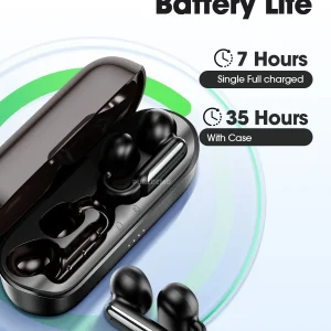 Clip On Earbuds Wireless Bluetooth 5.4 Headphones Open Ear Earphones Ipx5 Waterproof Sports Headsets with HD Calling Microphones