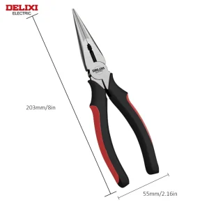 DELIXI ELECTRIC Wire Pliers，Sharp Large Opening Diagonal Pliers Needle Nose Pliers，for Cutting，Twisting and Clamping MetalWires