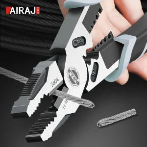 AIRAJ 7/9 inch Multifunction Pliers Combination Pliers Stripper Crimper Cutter Heavy Duty Wire Pliers Diagonal Pliers Hand Tools