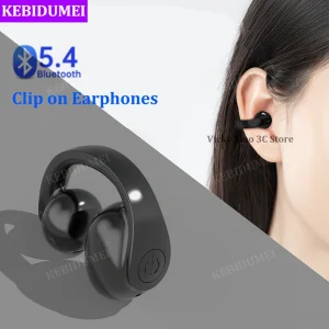 Bluetooth 5.4 Earphone Clip on Headphone TWS Wireless Earbud Single in-Ear Earphone Sports HiFi Stereo Headset for Xiaomi iPhone