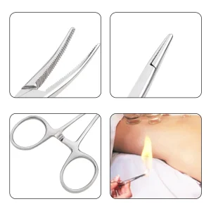 Stainless Steel Locking Forceps Artery Surgical Clamp Curved Straight Tip Fish Hook Pliers Hemostatic Forceps Hand Tools