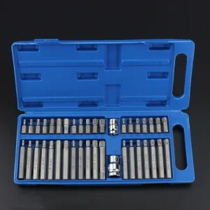 40Pcs 1/2in 3/8in Adaptor Drive Shank Hex Torx XZN Star Impact Socket Set Metric Socket Set Ratchet Driver Socket Wrench