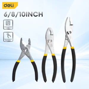 Deli 6″/8″/10″ Slip Joint Pliers Carp Pliers 2nd Gear Adjustable Automobile Repair Tool Big Mouth Fish Tail Pliers Slipper Plier