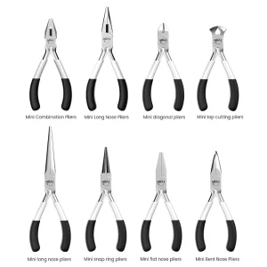 AIRAJ Mini Pointed Toothless Flat Mouth Extended Needle Mouth Oblique Mouth Pliers Flat Mouth Wire Binding Pliers Set