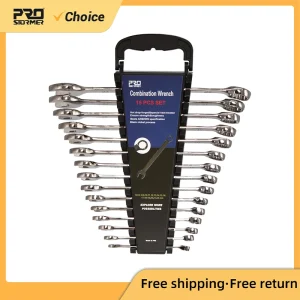 15pcs Ratchet Wrench Hand Tools Sets Multi Combination Car Repair Tool Black Nickel Process by PROSTORMER