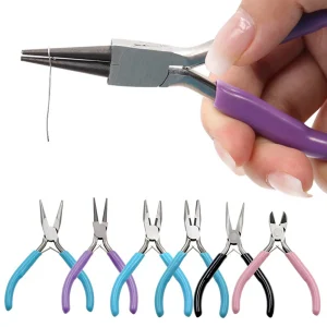 Jewelry Accessories Repair Making Kit Cutting/Bending Copper Wire Small Pliers Tweezers Scissors Opener Ring Tools Bag Pliers