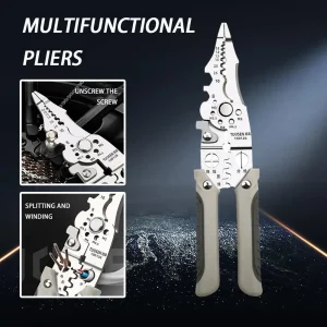 Crimper Cable Cutter Adjustable Automatic Wire Stripper Multifunctional Stripping Crimping Pliers Terminal Hand Tool