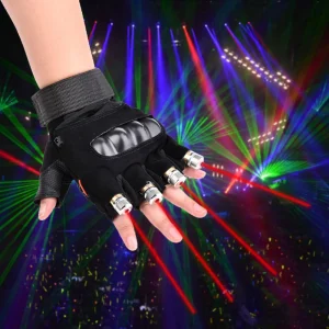 Novelty LED Laser Gloves Green Red Bulb With Battery Dance Show Fingers Stage Palm lamps For Disco Music Party Stage Lighting