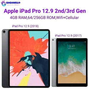 Original Apple iPad Pro 12.9” 2017/2018 Unlocked iPad 2nd/3rd Gen Wifi+Cellular ROM 64/256GB RAM 4GB 12MP IPS LCD iOS 96% New