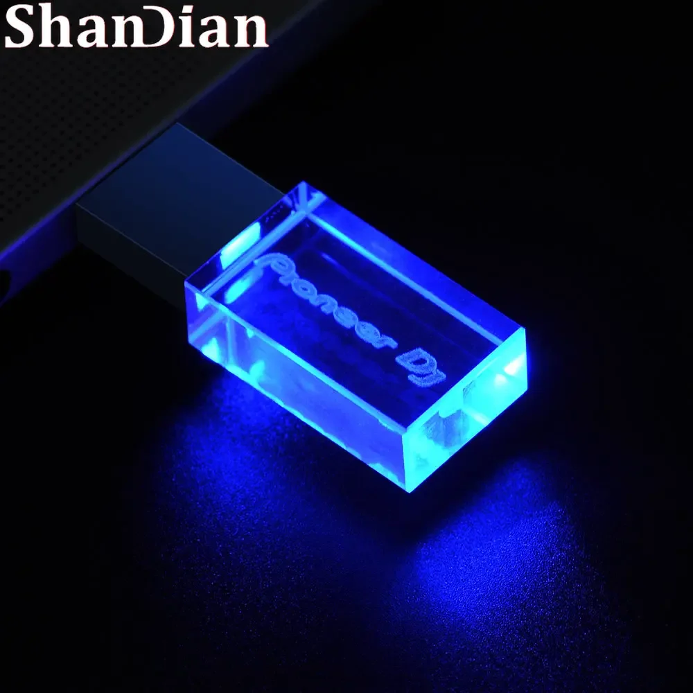 Colorful LED USB Flash Drive 128GB Custom Logo High Speed Writing Reading Memory Stick Light Pioneer DJ Premium Pendrive 64GB