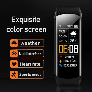 Original Fitness Smart Watch Heart Rate Monitor Weather Clock Band Sport Waterproof Smartwatch for Men Women iPhone Android 2024